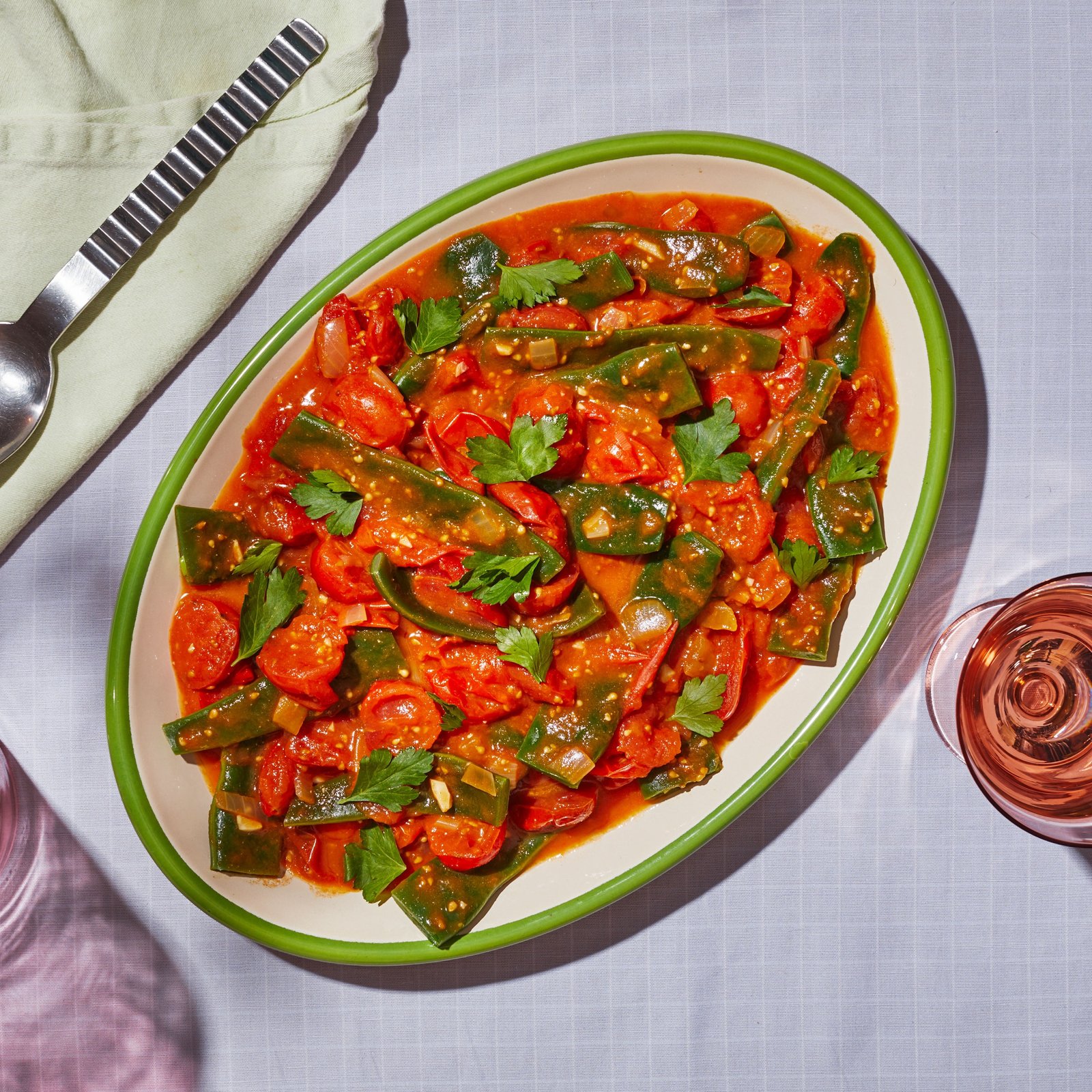 Stewed Romano Beans With Vinegar and Garlic